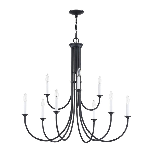 Atlas Meadowview 3-Light Chandelier - Elegant Modern Design for Dining Rooms and Living Spaces, Stylish Illumination Matte Black 36'' CL11243-BK