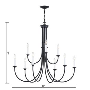 Atlas Meadowview 3-Light Chandelier - Elegant Modern Design for Dining Rooms and Living Spaces, Stylish Illumination Matte Black 36'' CL11243-BK