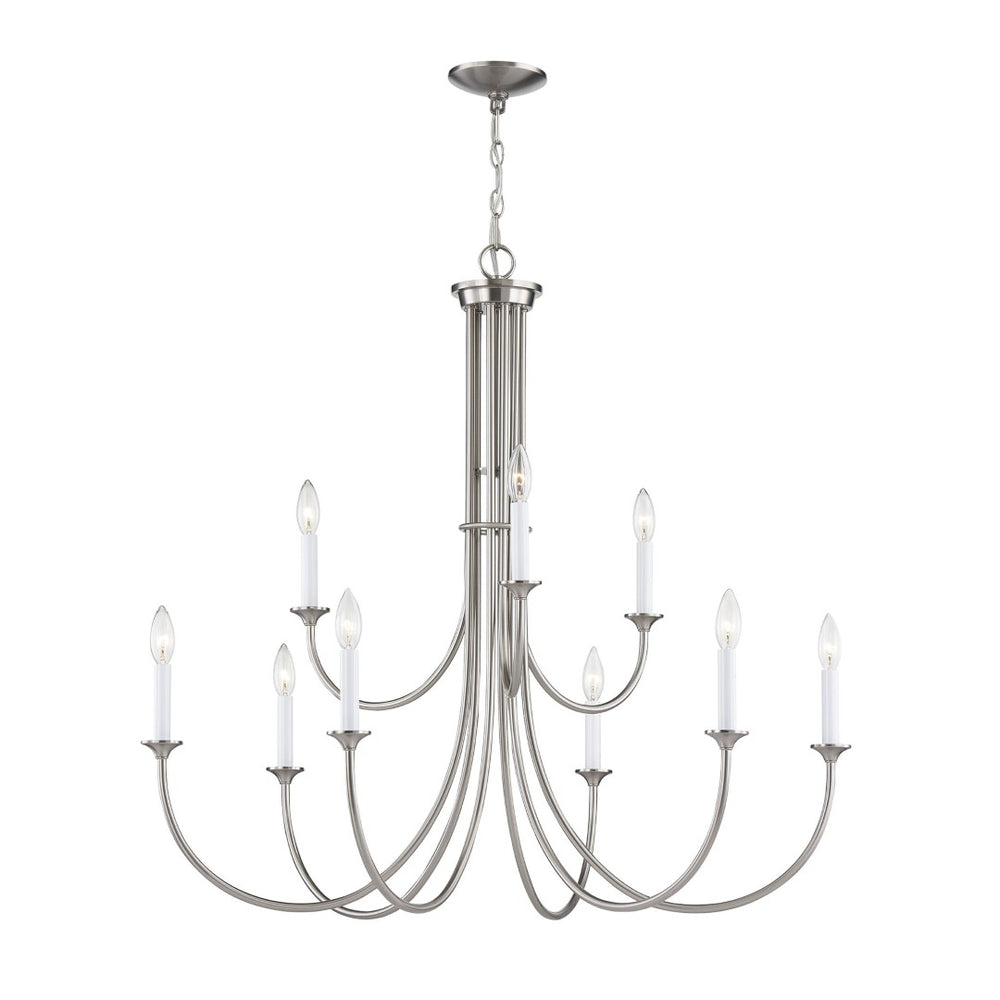 Atlas Meadowview 3-Light Chandelier - Elegant Modern Design for Dining Rooms and Living Spaces, Stylish Illumination Brushed Nickel 36'' CL11243-NK