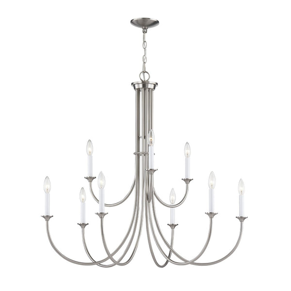 Atlas Meadowview 3-Light Chandelier - Elegant Modern Design for Dining Rooms and Living Spaces, Stylish Illumination Brushed Nickel 36'' CL11243-NK