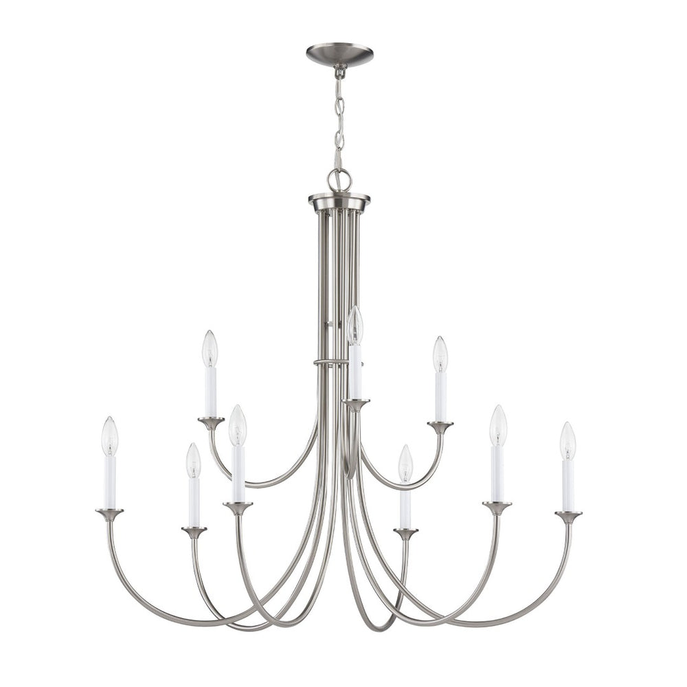 Atlas Meadowview 3-Light Chandelier - Elegant Modern Design for Dining Rooms and Living Spaces, Stylish Illumination Brushed Nickel 36'' CL11243-NK