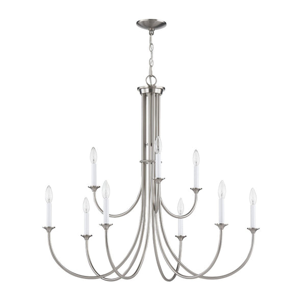Atlas Meadowview 3-Light Chandelier - Elegant Modern Design for Dining Rooms and Living Spaces, Stylish Illumination Brushed Nickel 36'' CL11243-NK