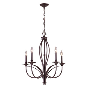 Atlas Medford 26'' Wide 5-Light Chandelier - Elegant Oiled Bronze Design for Timeless Home Illumination CL11244-BZ