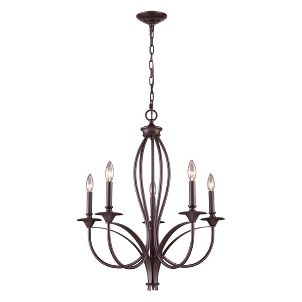 Atlas Medford 26'' Wide 5-Light Chandelier - Elegant Oiled Bronze Design for Timeless Home Illumination CL11244-BZ