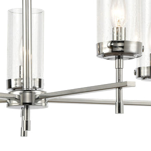 Atlas Melinda 25'' Wide 5-Light Chandelier – Modern Polished Chrome Fixture with Seeded Glass Shades CL11249-CH
