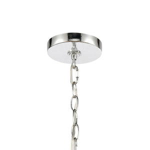 Atlas Melinda 25'' Wide 5-Light Chandelier – Modern Polished Chrome Fixture with Seeded Glass Shades CL11249-CH