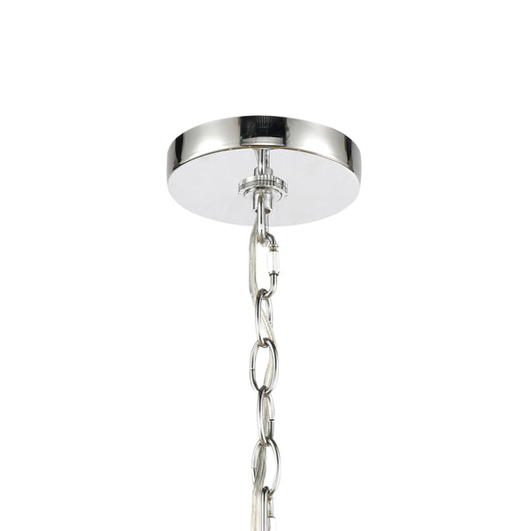 Atlas Melinda 25'' Wide 5-Light Chandelier – Modern Polished Chrome Fixture with Seeded Glass Shades CL11249-CH