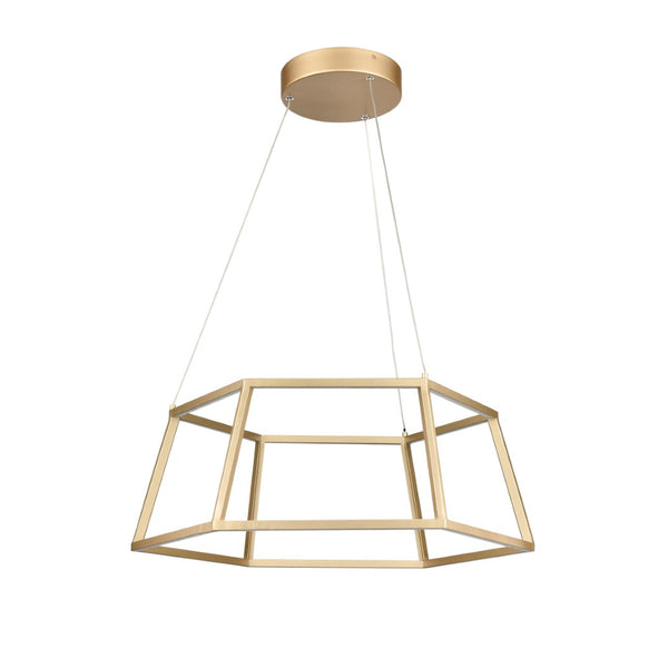 Atlas Minimalist Integrated LED Chandelier - Modern Geometric Design for Elegant Ambient Illumination Soft Gold 21'' CL11251-GD