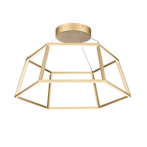 Atlas Minimalist Integrated LED Chandelier - Modern Geometric Design for Elegant Ambient Illumination Soft Gold 21'' CL11251-GD