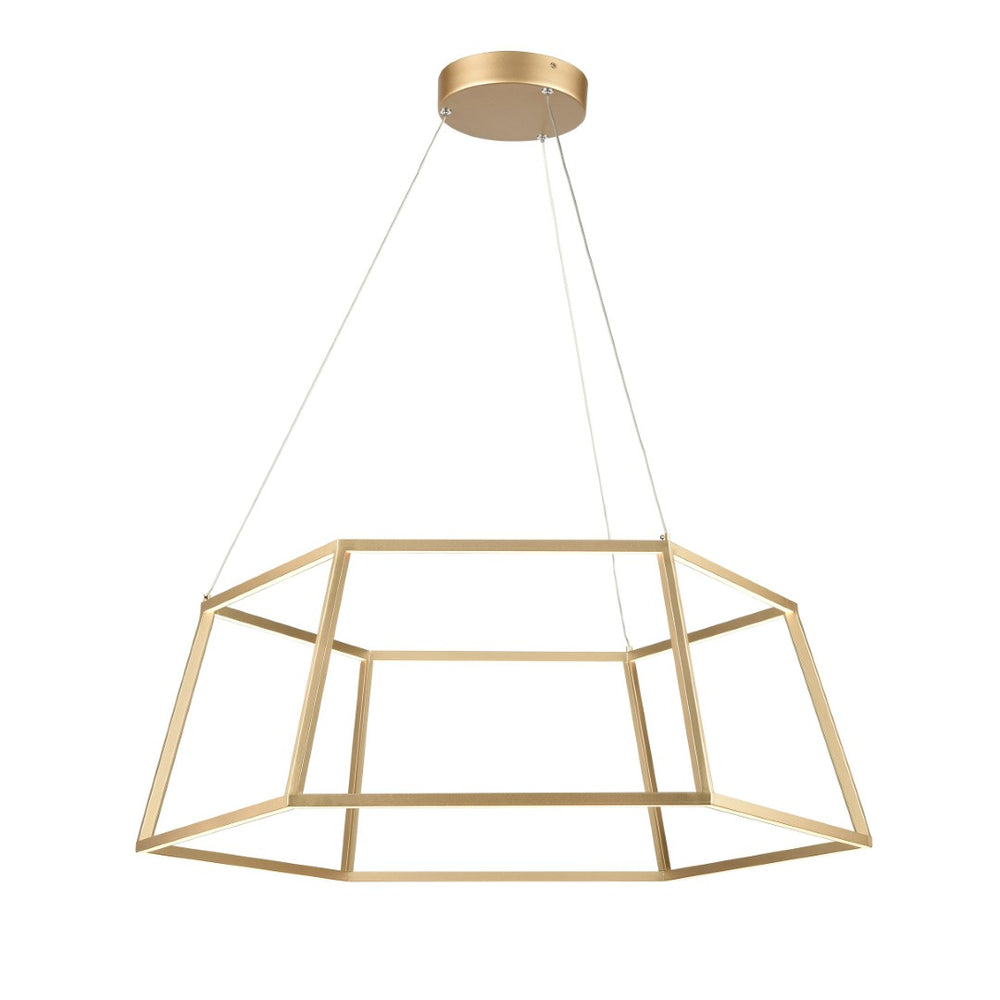 Atlas Minimalist Integrated LED Chandelier - Modern Geometric Design for Elegant Ambient Illumination Soft Gold 23.25'' CL11252-GD
