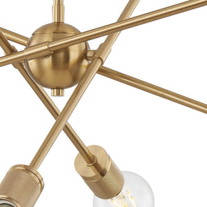 Atlas Module 8-Light Chandelier - Midcentury-Modern Design with Industrial Touch for Stunning Illumination Burnished Brass 22'' CL11254-BS