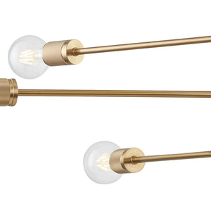 Atlas Module 8-Light Chandelier - Midcentury-Modern Design with Industrial Touch for Stunning Illumination Burnished Brass 34'' CL11255-BS