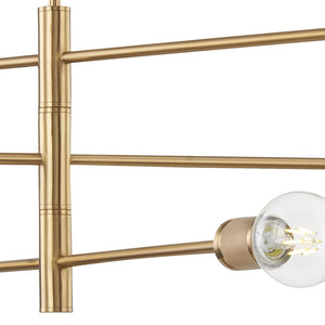 Atlas Module 8-Light Chandelier - Midcentury-Modern Design with Industrial Touch for Stunning Illumination Burnished Brass 34'' CL11255-BS