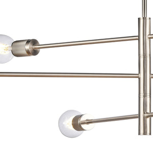 Atlas Module 8-Light Chandelier - Midcentury-Modern Design with Industrial Touch for Stunning Illumination Satin Nickel 34'' CL11255-NK
