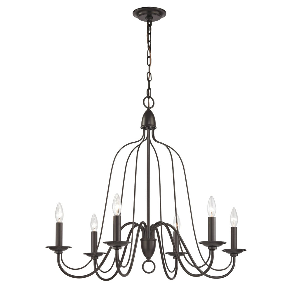 Atlas Monroe 30'' Wide 6-Light Chandelier - Elegant Oil Rubbed Bronze Fixture for Dining & Living Spaces CL11256-BZ