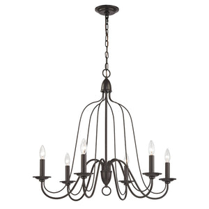 Atlas Monroe 30'' Wide 6-Light Chandelier - Elegant Oil Rubbed Bronze Fixture for Dining & Living Spaces CL11256-BZ