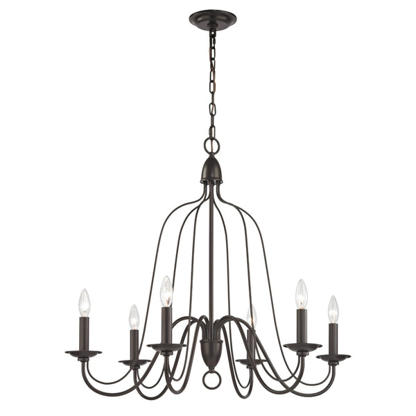 Atlas Monroe 30'' Wide 6-Light Chandelier - Elegant Oil Rubbed Bronze Fixture for Dining & Living Spaces CL11256-BZ