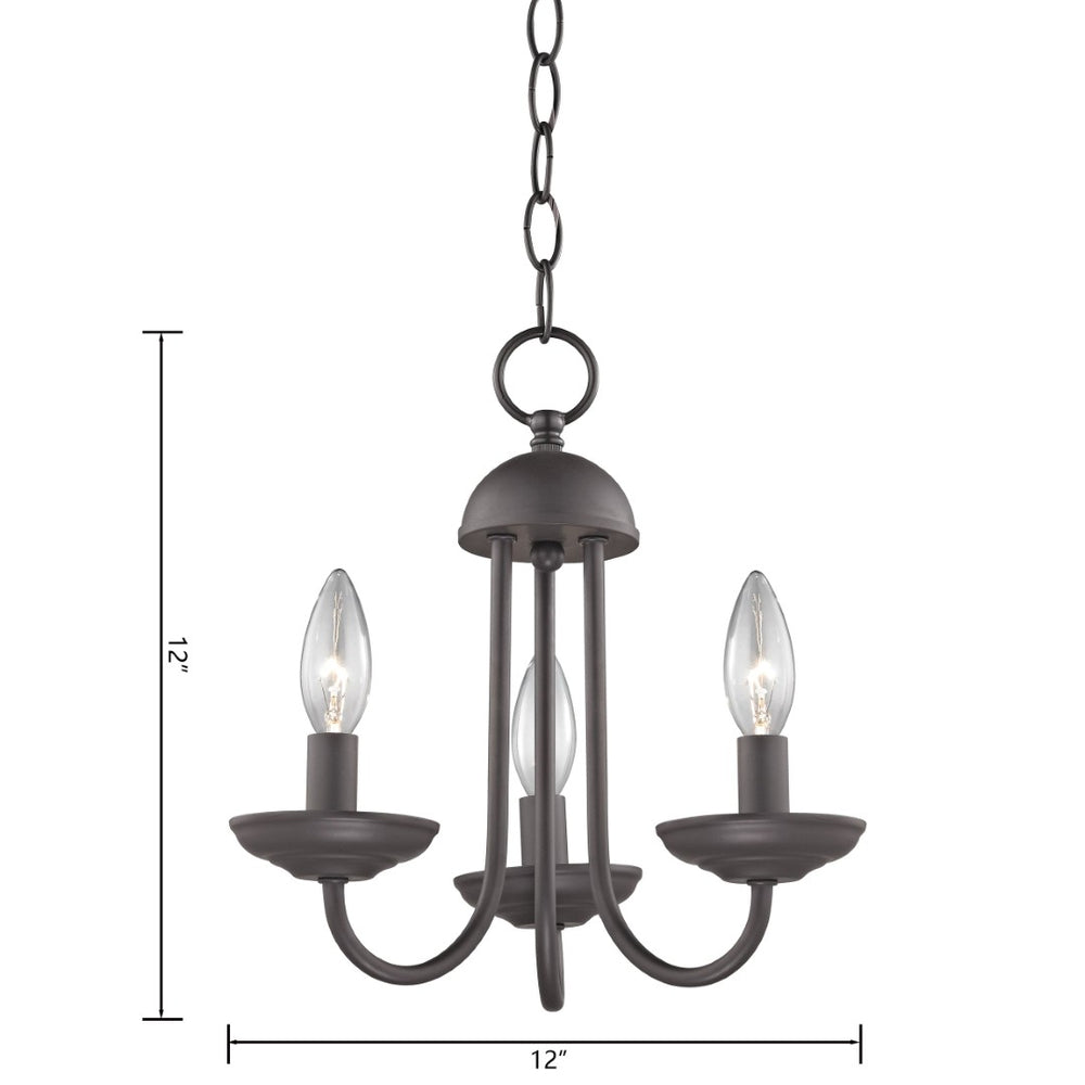 Atlas Montgomery 12" Wide 3-Light Chandelier - Transitional Oil Rubbed Bronze for Stylish Spaces CL11257-BZ