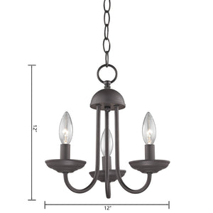 Atlas Montgomery 12" Wide 3-Light Chandelier - Transitional Oil Rubbed Bronze for Stylish Spaces CL11257-BZ