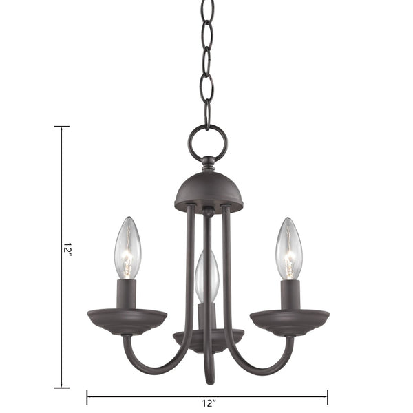 Atlas Montgomery 12" Wide 3-Light Chandelier - Transitional Oil Rubbed Bronze for Stylish Spaces CL11257-BZ