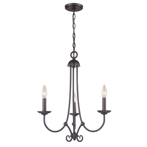Atlas Montgomery 20" Wide 3-Light Chandelier - Elegant Oil Rubbed Bronze for Dining & Living Spaces CL11258-BZ