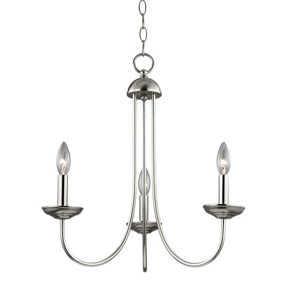 Atlas Montgomery 3-Light Chandelier - Transitional Design for Elegant Dining Rooms and Living Spaces Brushed Nickel 20'' CL11258-NK