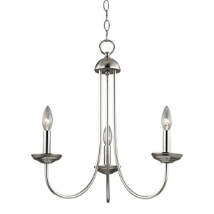 Atlas Montgomery 3-Light Chandelier - Transitional Design for Elegant Dining Rooms and Living Spaces Brushed Nickel 20'' CL11258-NK