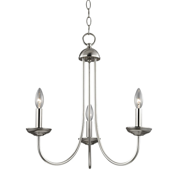 Atlas Montgomery 3-Light Chandelier - Transitional Design for Elegant Dining Rooms and Living Spaces Brushed Nickel 20'' CL11258-NK
