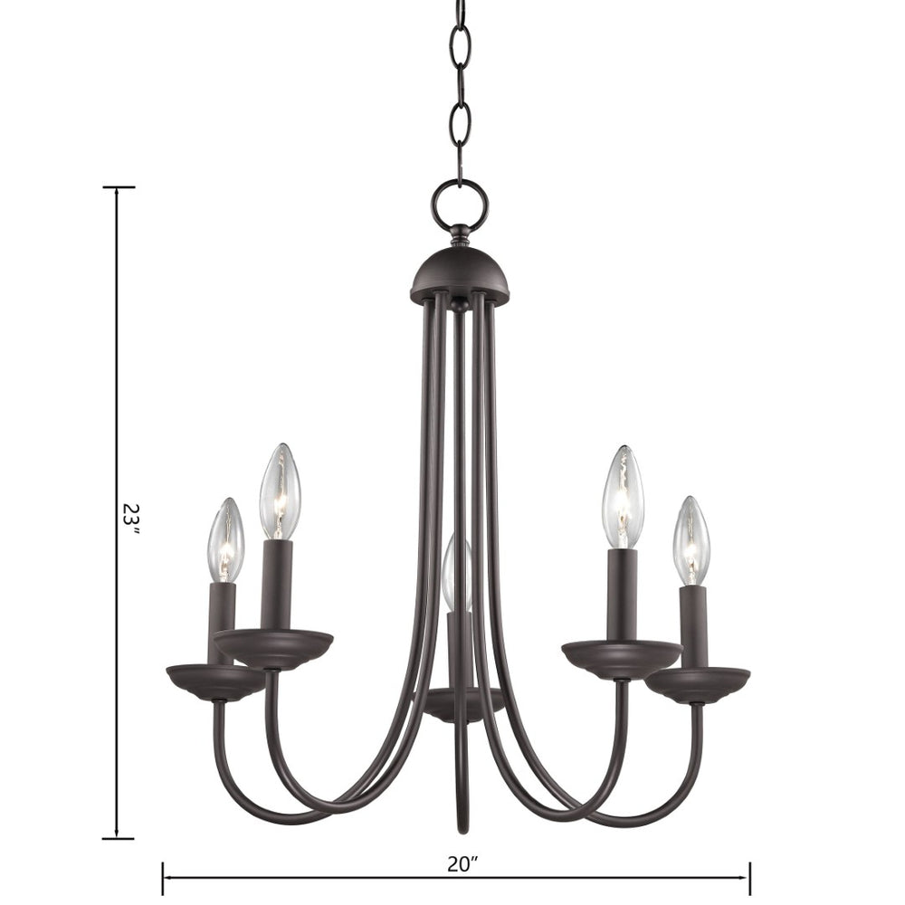 Atlas Montgomery 20" 5-Light Chandelier - Transitional Oil Rubbed Bronze Fixture for Stylish Interiors CL11259-BZ