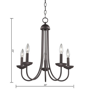 Atlas Montgomery 20" 5-Light Chandelier - Transitional Oil Rubbed Bronze Fixture for Stylish Interiors CL11259-BZ