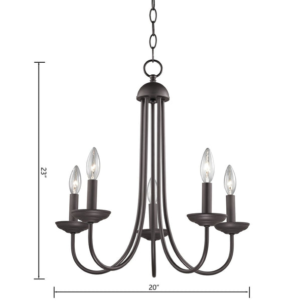 Atlas Montgomery 20" 5-Light Chandelier - Transitional Oil Rubbed Bronze Fixture for Stylish Interiors CL11259-BZ