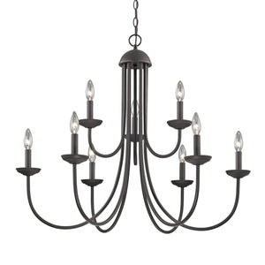 Atlas Montgomery 34'' Wide 9-Light Chandelier - Elegant Oil Rubbed Bronze Fixture for Modern Spaces CL11261-BZ