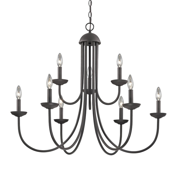 Atlas Montgomery 34'' Wide 9-Light Chandelier - Elegant Oil Rubbed Bronze Fixture for Modern Spaces CL11261-BZ