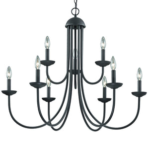 Atlas Montgomery 34'' Wide 9-Light Chandelier - Elegant Oil Rubbed Bronze Fixture for Modern Spaces CL11261-BZ
