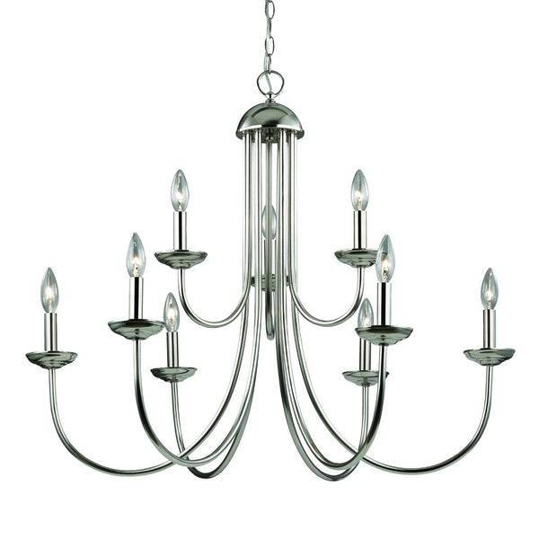 Atlas Montgomery 3-Light Chandelier - Transitional Design for Elegant Dining Rooms and Living Spaces Brushed Nickel 34'' CL11261-NK
