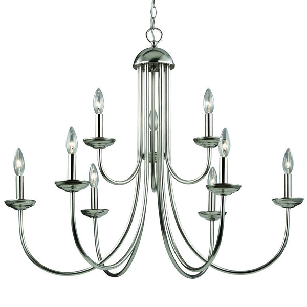 Atlas Montgomery 3-Light Chandelier - Transitional Design for Elegant Dining Rooms and Living Spaces Brushed Nickel 34'' CL11261-NK