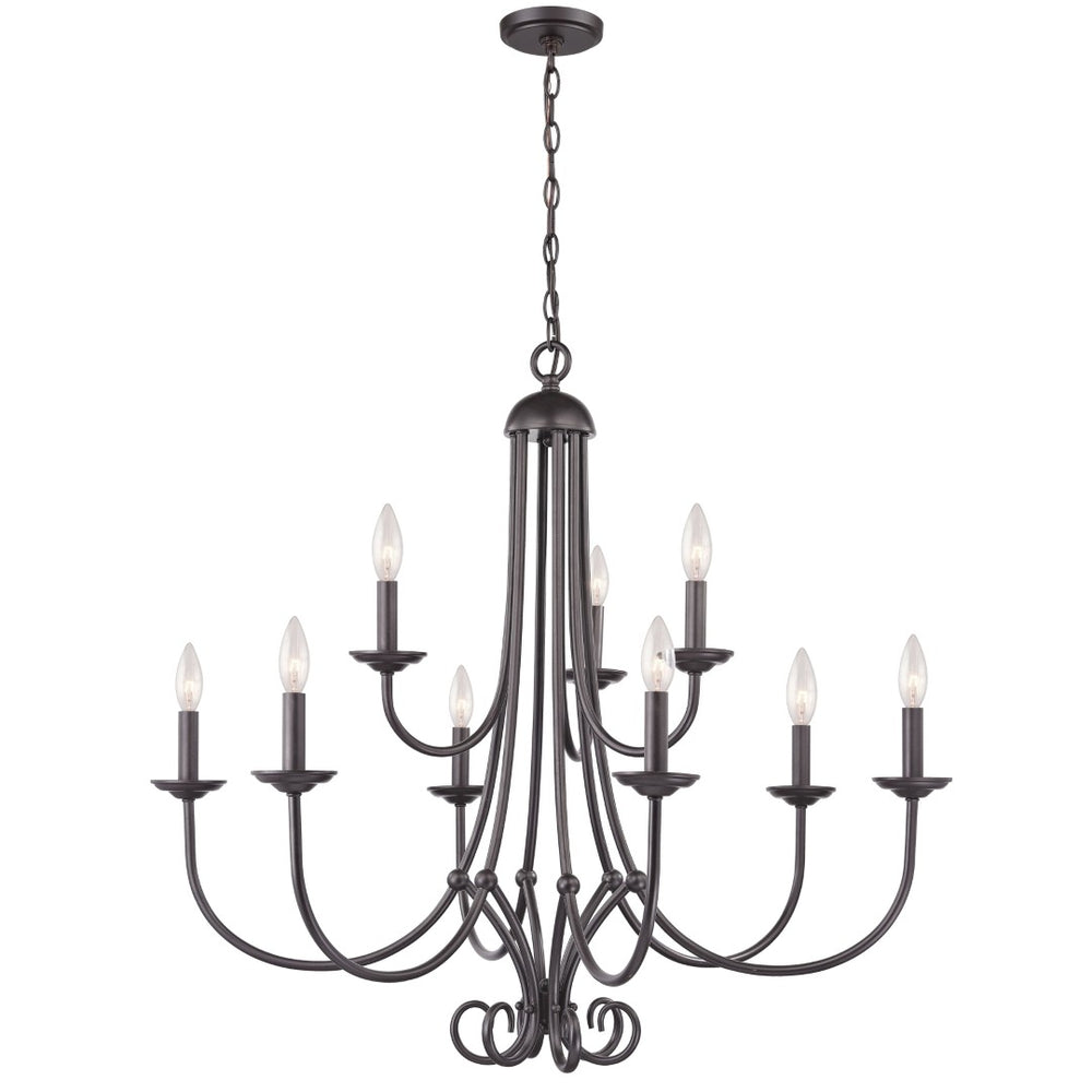 Atlas Montgomery 34'' Wide Transitional 9-Light Chandelier in Oil Rubbed Bronze for Elegant Spaces CL11262-BZ