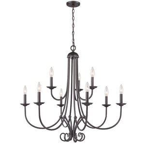 Atlas Montgomery 34'' Wide Transitional 9-Light Chandelier in Oil Rubbed Bronze for Elegant Spaces CL11262-BZ