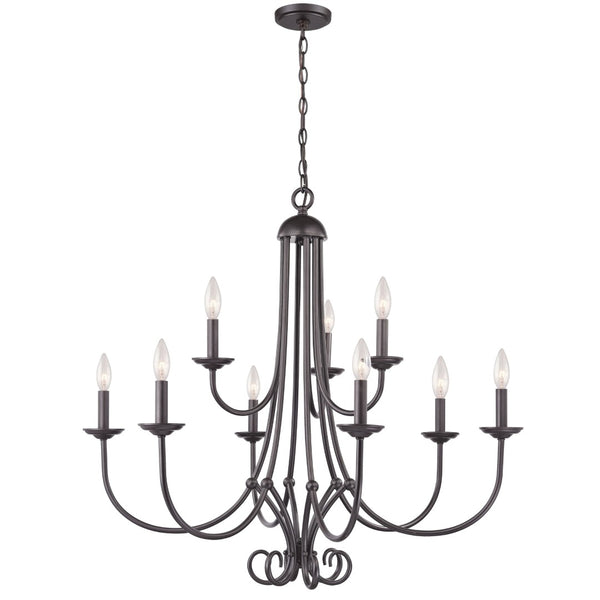 Atlas Montgomery 34'' Wide Transitional 9-Light Chandelier in Oil Rubbed Bronze for Elegant Spaces CL11262-BZ