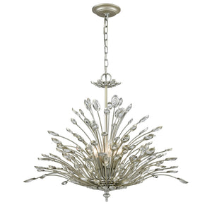 Atlas Mullica 28'' Wide 6-Light Chandelier - Organic Elegance in Aged Silver for Modern Spaces CL11264-SV