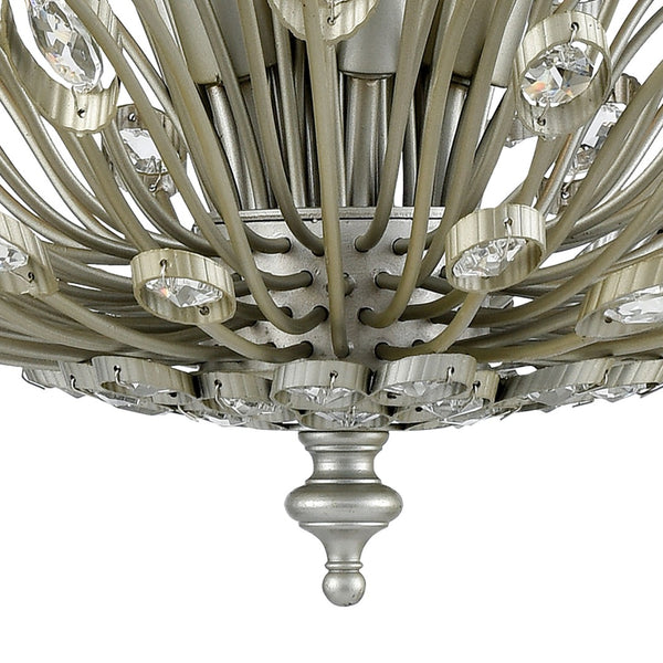 Atlas Mullica 28'' Wide 6-Light Chandelier - Organic Elegance in Aged Silver for Modern Spaces CL11264-SV