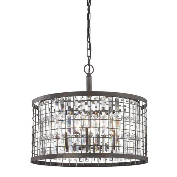 Atlas Nadina 22'' Wide 6-Light Chandelier - Silverdust Iron with Crystal Accents for Modern Elegance CL11265-GY