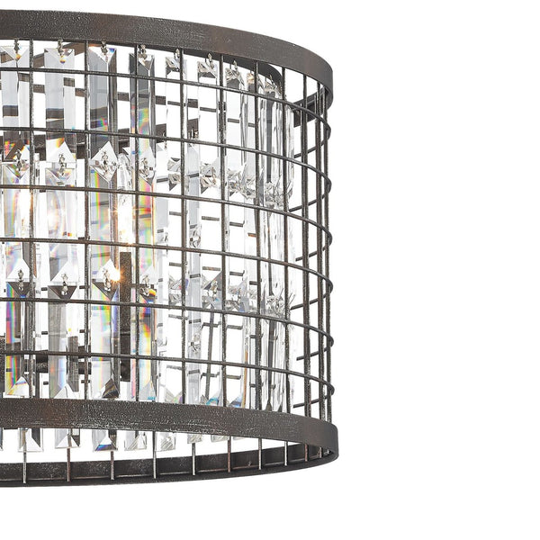 Atlas Nadina 22'' Wide 6-Light Chandelier - Silverdust Iron with Crystal Accents for Modern Elegance CL11265-GY