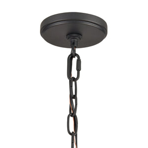 Atlas Neville 5-Light Chandelier - Charcoal Black and Wood Tone, Elegant Indoor Lighting for Dining Spaces CL11268-BK