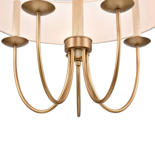 Atlas Neville 5-Light Chandelier - Elegant Indoor Lighting with Swooping Arms for Dining Rooms and Foyers Natural Brass 23'' CL11268-BS