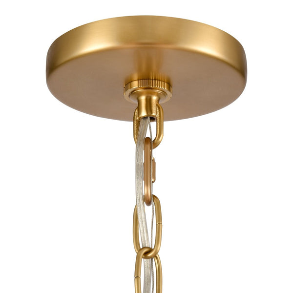Atlas Neville 5-Light Chandelier - Elegant Indoor Lighting with Swooping Arms for Dining Rooms and Foyers Natural Brass 23'' CL11268-BS