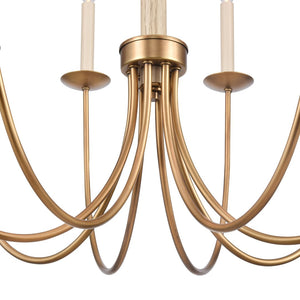 Atlas Neville 5-Light Chandelier - Elegant Indoor Lighting with Swooping Arms for Dining Rooms and Foyers Natural Brass 28'' CL11269-BS