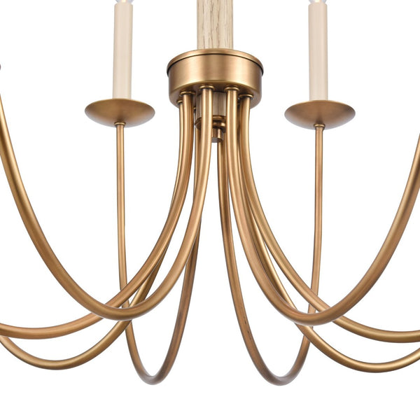 Atlas Neville 5-Light Chandelier - Elegant Indoor Lighting with Swooping Arms for Dining Rooms and Foyers Natural Brass 28'' CL11269-BS