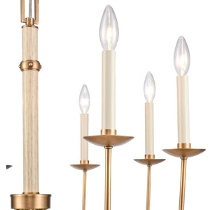 Atlas Neville 5-Light Chandelier - Elegant Indoor Lighting with Swooping Arms for Dining Rooms and Foyers Natural Brass 28'' CL11269-BS