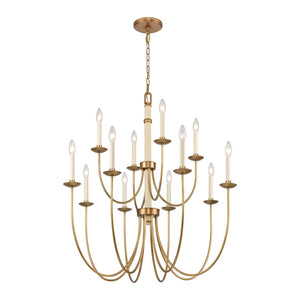 Atlas Neville 5-Light Chandelier - Elegant Indoor Lighting with Swooping Arms for Dining Rooms and Foyers Natural Brass 34'' CL11270-BS